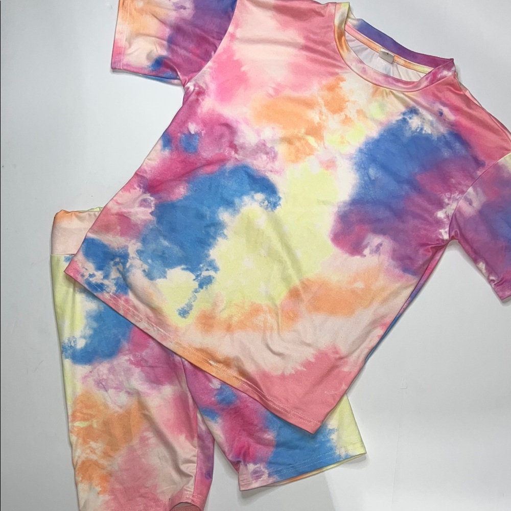Shein Tie-Dye Pajama set Girls size 9Y